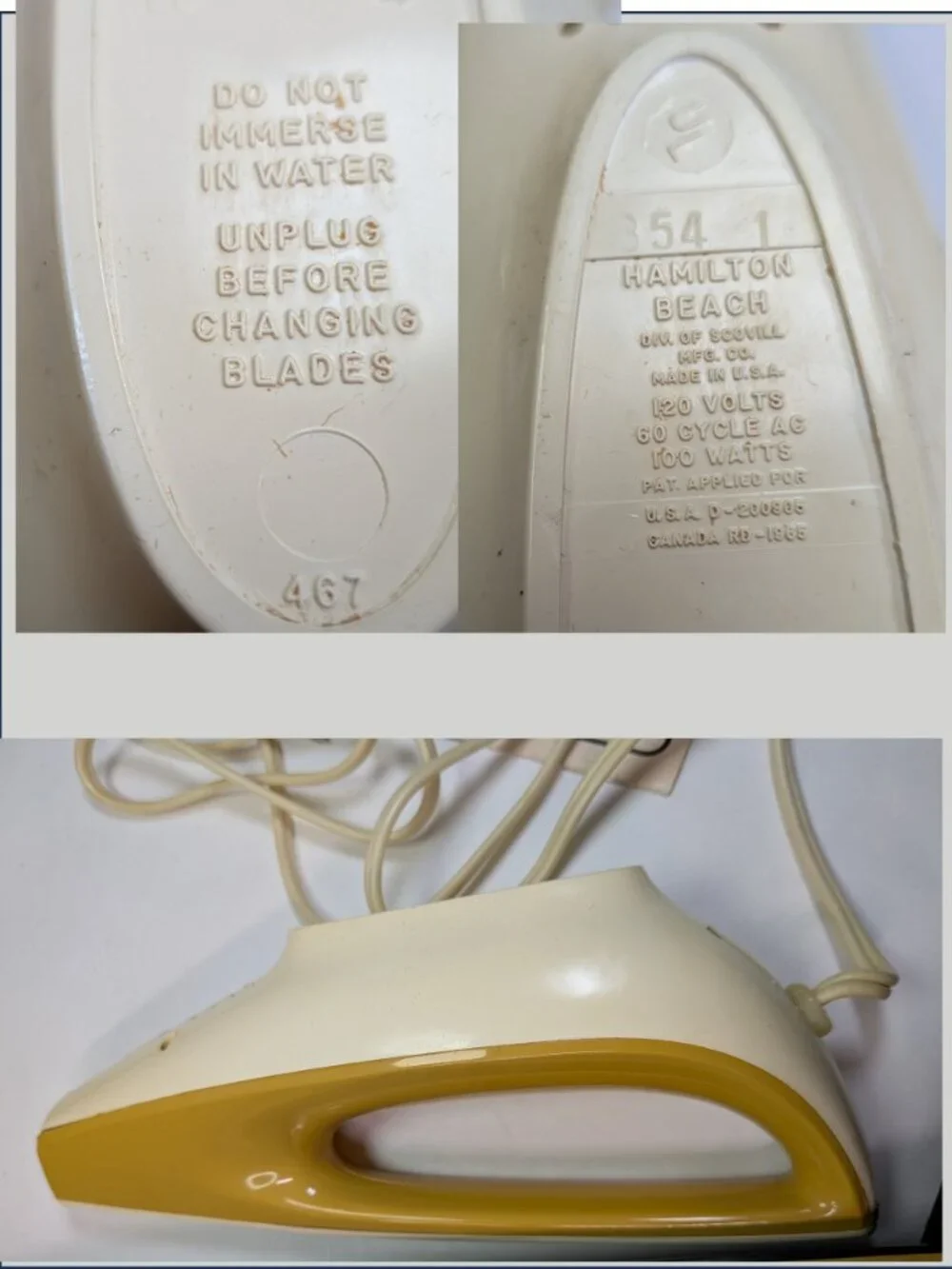 Vintage 1974 Hamilton Beach Harvest Gold Electric Knife Set Model 354 w/ Box